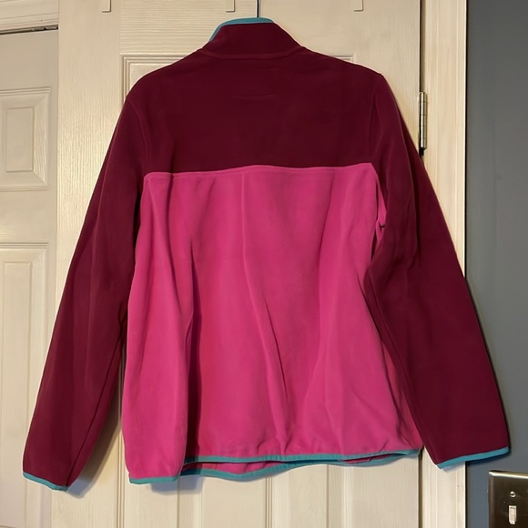 Land's End Women’s Snap Neck Pullover Heritage Fleece Pink and Purple - Picture 5 of 6